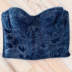 Elegant Strapless sequin Bustier - Black